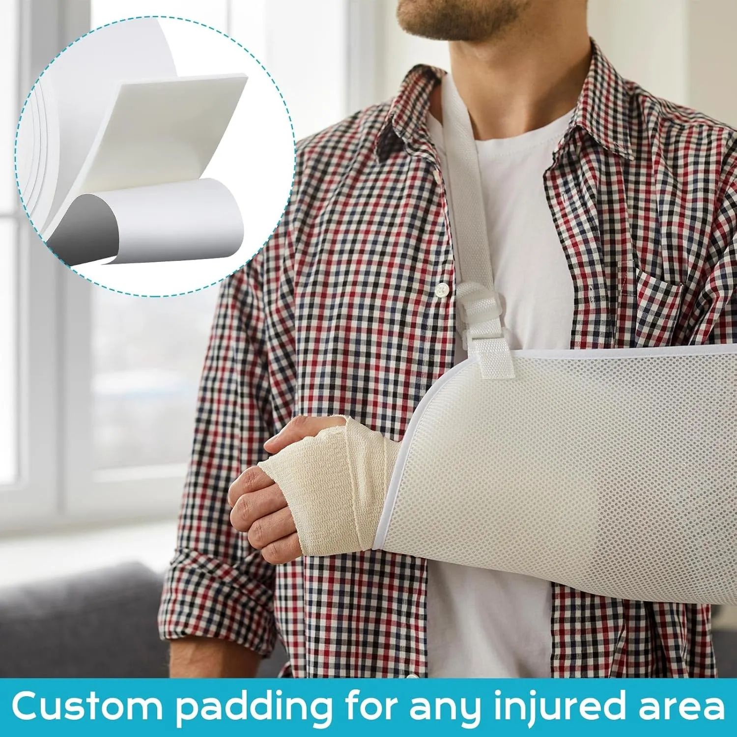 Buryeah 1/4" x 4" x 6 Yard Foam Adhesive Cast Padding Medical Foam with Adhesive Back for Sports Injured Areas, Ball of Foot Cushion, Blister Pads, Foot Pain, Splints and Casts Pad