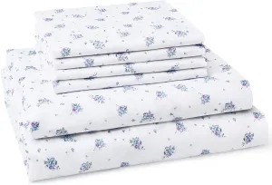 BYSURE Queen Sheet Set 6 Pieces (Purple Floral), Cottage Core Botanical Patterned Sheets, Victorian Flower Microfiber Bedding Decor