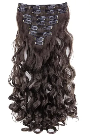 CAISHA XXL 14" 8 Pieces Set Clip In Extensions Hair Extension Hairpiece Voluminous Wavy Brunette CES104-1