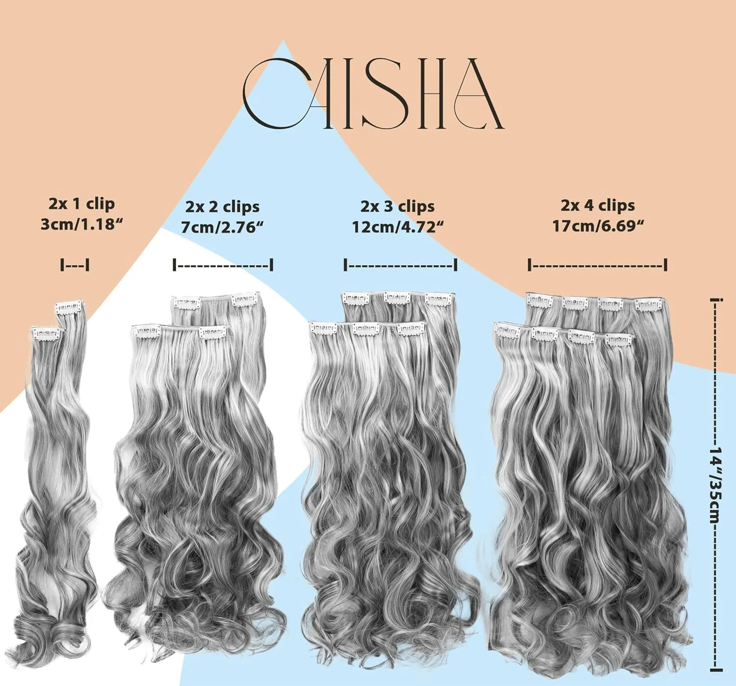 CAISHA XXL 14" 8 Pieces Set Clip In Extensions Hair Extension Hairpiece Voluminous Wavy Burgundy CES117-1