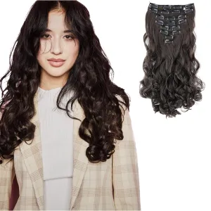 CAISHA XXL 14" 8 Pieces Set Clip In Extensions Hair Extension Hairpiece Voluminous Wavy Chocolate Brown CES103-1