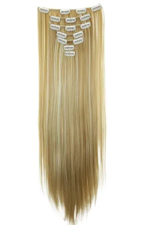 CAISHA XXL 24" 8 Pieces Set Clip In Extensions Hair Extension Hairpiece Straight Blonde Mix CES14