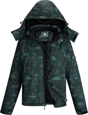 CAMEL CROWN Mens Winter Coat Waterproof Ski Jacket with Fleece Lining Warm Windproof for Snow Rain Outdoor Hiking Mountain