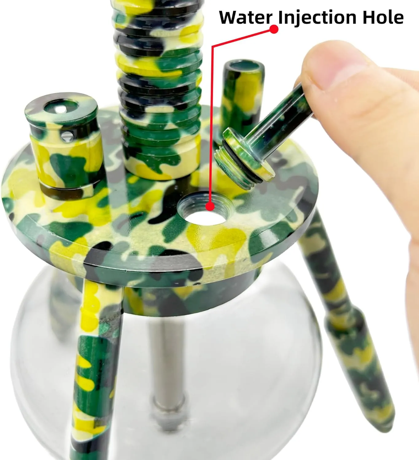 Camo Spider Hookah Set Aluminum Material Travel Portable Storage Bag Packing With Silicone Hose And Charcoal Holder Silicone Bowl Outdoor Smoking Shisha Accessories (Camo Green)