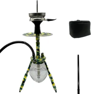 Camo Spider Hookah Set Aluminum Material Travel Portable Storage Bag Packing With Silicone Hose And Charcoal Holder Silicone Bowl Outdoor Smoking Shisha Accessories (Camo Green)