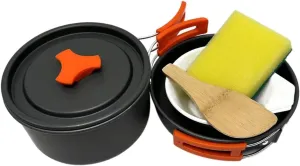 Camping Cookware Mess Kit Stockpot Cooking Utensils Set Accessories Camping Cooking Set Bowls Rice Spoon for Barbecue Camping