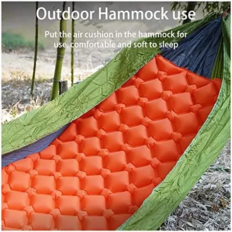 Camping Inflatable Sleeping Pad TPU Ultra-Light Press Air Moisture-Proof Pad Inflatable Mattress with Pillow (B 190x60cm)