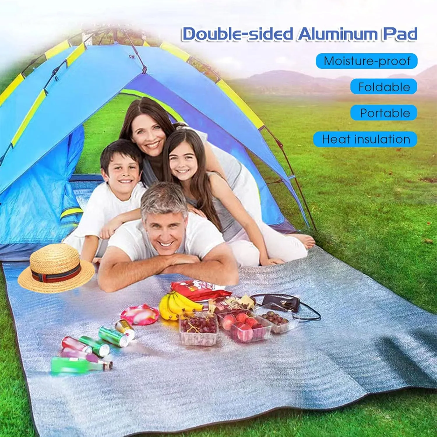 Camping Mat,Foam Foil Blanket Foam Pad Insulating Foil Mat for Camping