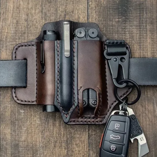 Camping Tactical Tool Leather Case Outdoor Sports Waist Pouch For Bag
