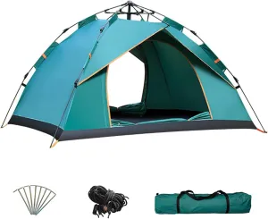Camping Tent 2-3/3-4 Person Outdoor Dome Tent Automatic Instant Easy Pop Up Tent Beach Camping Folding Tent with Carry Bag Blocks Wind & Rain Easy Set Up