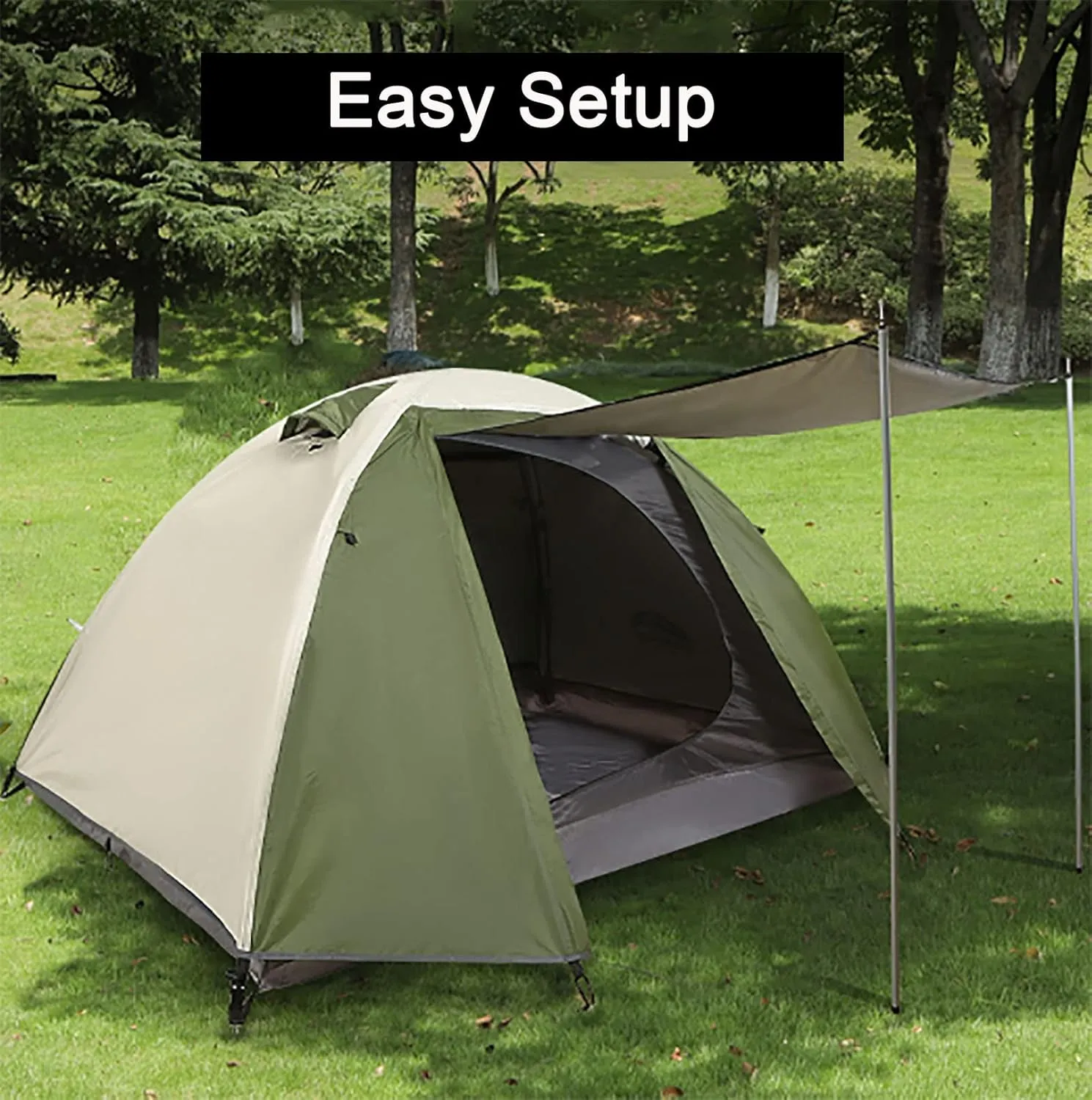 Camping Tent 2 Person, Dome Family Tent Portable Waterproof & Windproof Lightweight Backpacking Tent Quick Shelter Suitable for Outdoor,Hiking,All Season All Weather