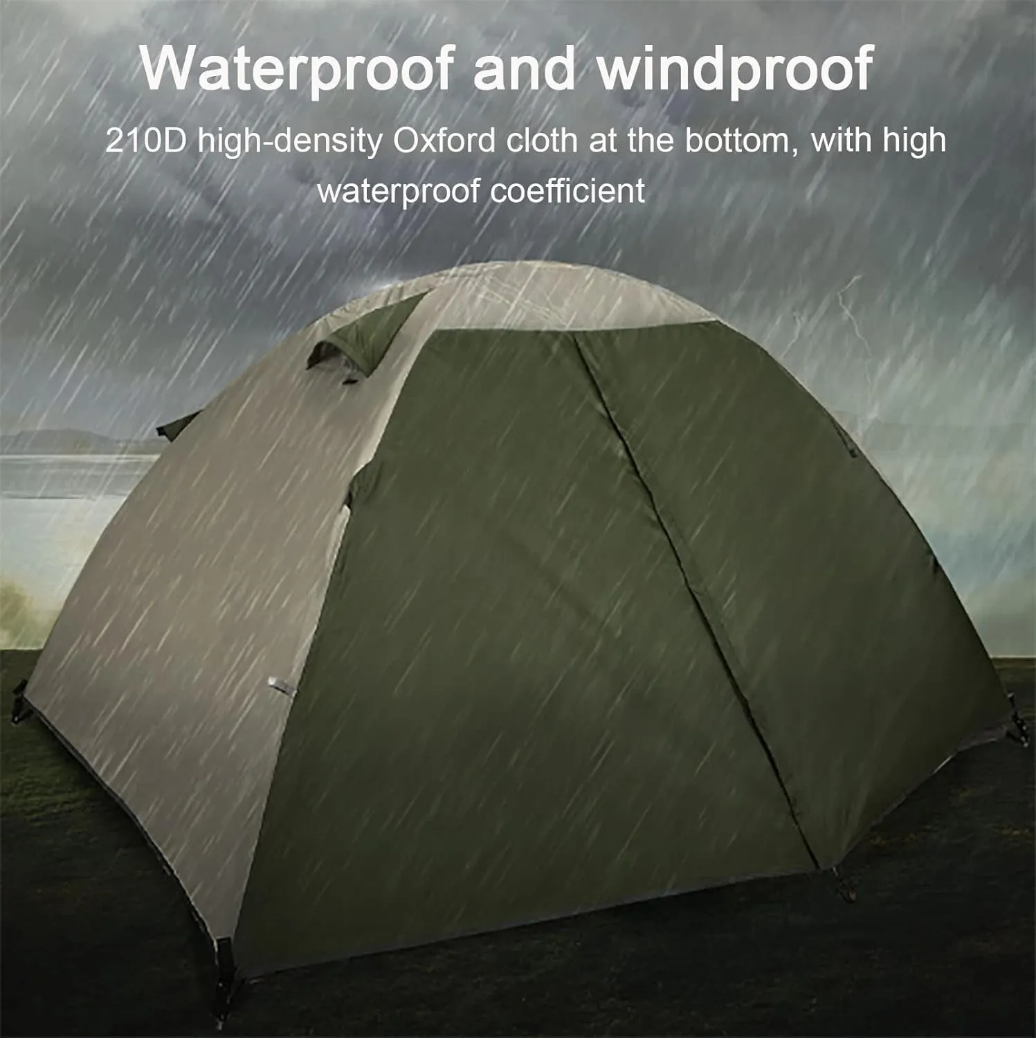 Camping Tent 2 Person, Dome Family Tent Portable Waterproof & Windproof Lightweight Backpacking Tent Quick Shelter Suitable for Outdoor,Hiking,All Season All Weather