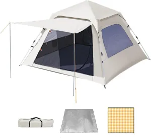 Camping Tent with Carrying Bag, Automatic Quick Opening Tent, Outdoor Waterproof Windproof Family Tent for Beach, Outdoor, Traveling, Hiking, Camping