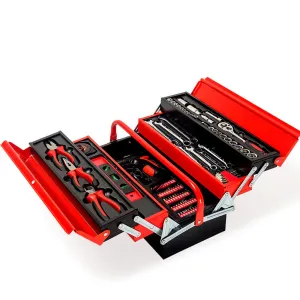 Cantilever 118pc Tool Kit Box Set with Metal Spanner - Household Organizer Toolbox Socket