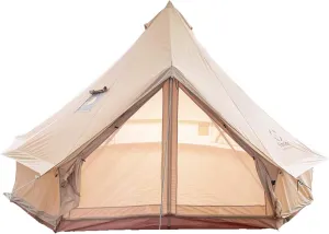 Canvas Family Camping Tent for 3-5 Person, 4 Season Glamping Tent, Hot Tent with Stove Jack.