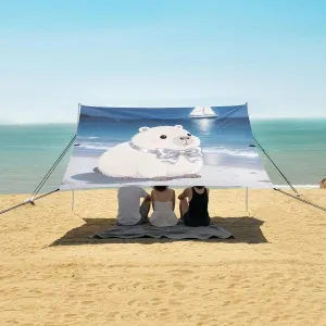 Capybara Summer Night Beach Camping Tent Sun Shelter for Whole Family, Beach Shade Canopy with UPF50  UV Protection,Easy Set Up and Carry,Outdoor Shade for Trips, Fishing, Backyard Fun Picnics