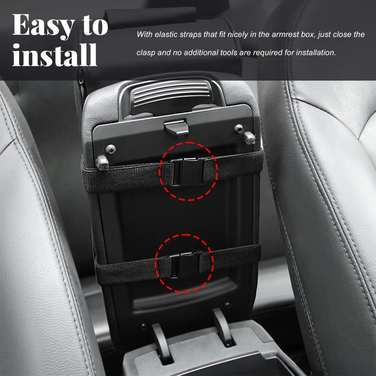 Car Center Console Cover, Soft Memory Foam Auto Arm Rest Pillow with Phone Holder Storage Bag, Waterproof Leather Armrest Seat Box Protector Comfy Cushion Pad for Most Cars (Red)