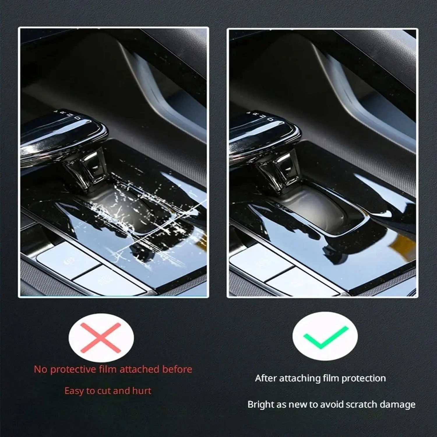 Car Center Console Gear Shift Panel TPU Protective Film for Porsche Panamera LWB 2015-2016