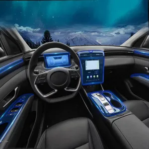 Car Center Console TPU Protection Anti-Scratch Film Interior Modification Sticker Accessories for Hyundai Tucson 2021 2022 Nx4