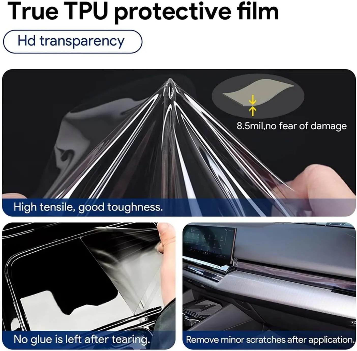 Car Center Console TPU Protection Anti-Scratch Transparent Film Interior Modification Sticker Accessories,for Hyundai Tucson 2021-2024 Nx4