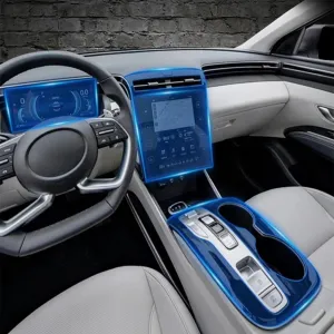 Car Center Console TPU Protection Anti-Scratch Transparent Film Interior Modification Sticker Accessories,for Hyundai Tucson 2021-2024 Nx4