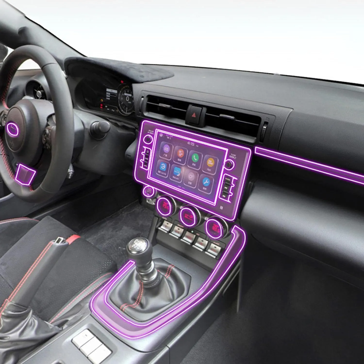 Car Interior Anti Scratch and dust Prevention Film Dashboard Piano Board Shift Center Console Anti-Scratch Transparent TPU PPF Film refit,for Subaru BRZ 2021-2023