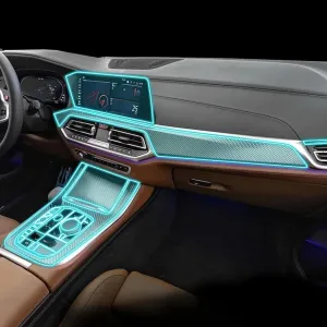 Car Interior Center Console Anti-Scratch TPU Transparent Protective Film Shift Position Piano Board Film,for BMW X5M F95 2021-2023