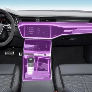 car Interior Transmission Panel TPU Protective Film Center Console Scratch Resistant PPF ， for Audi S6 RS6 19-2024 ﻿