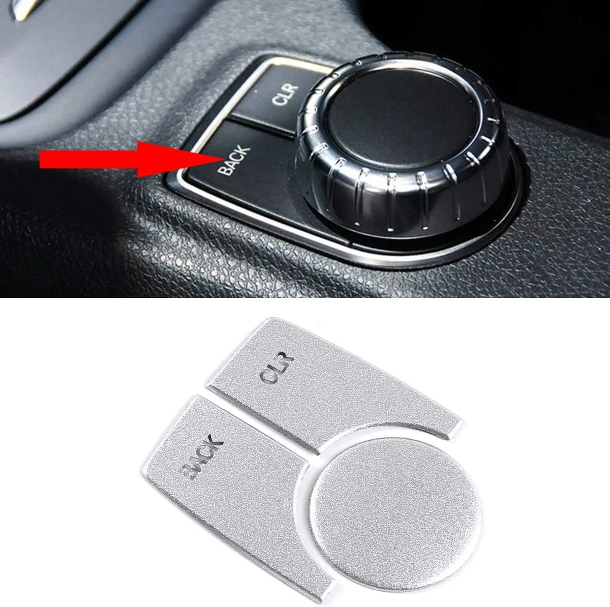 Car Multimedia Button Trim Cover Sticker for A B CLA GLA Class W176 W246 C117 X156 (Style E)
