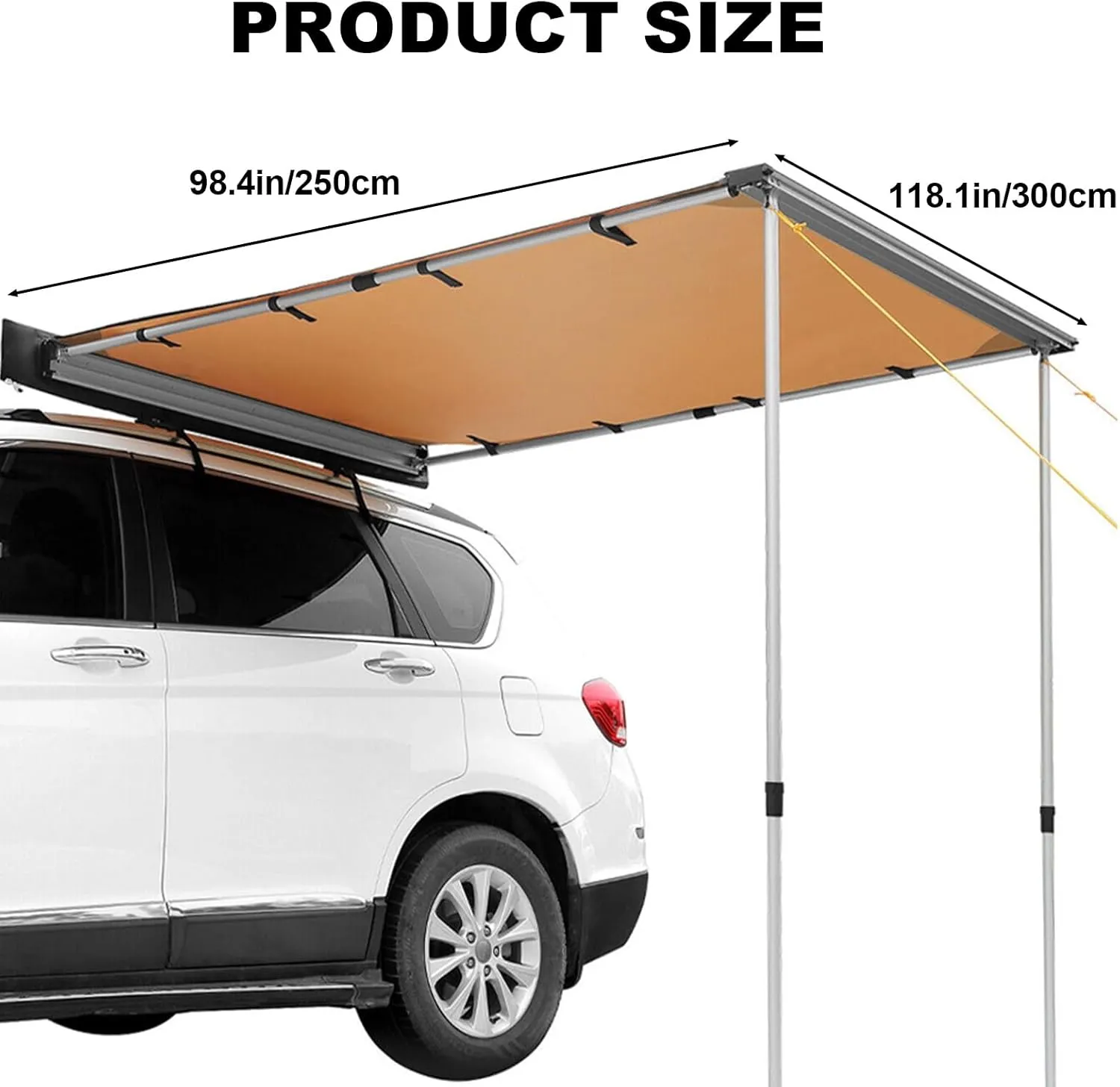 Car Side Awning, Car Shade Canopy, Roof Tents for Vehicles, Car Camping Essentials, for Outdoor Camping Travel, Portable