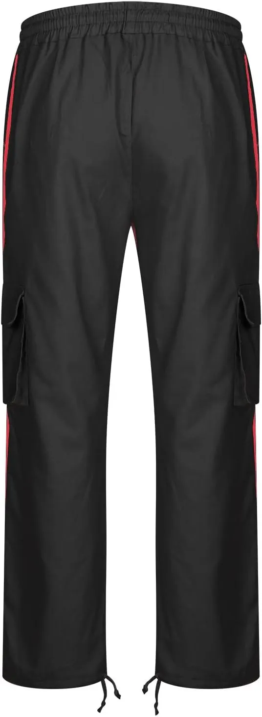 Cargo Pants for Men Relax Fit Elastic Waist Drawstring Pants Fishing Travel Outdoor Stretch Trousers with Pockets