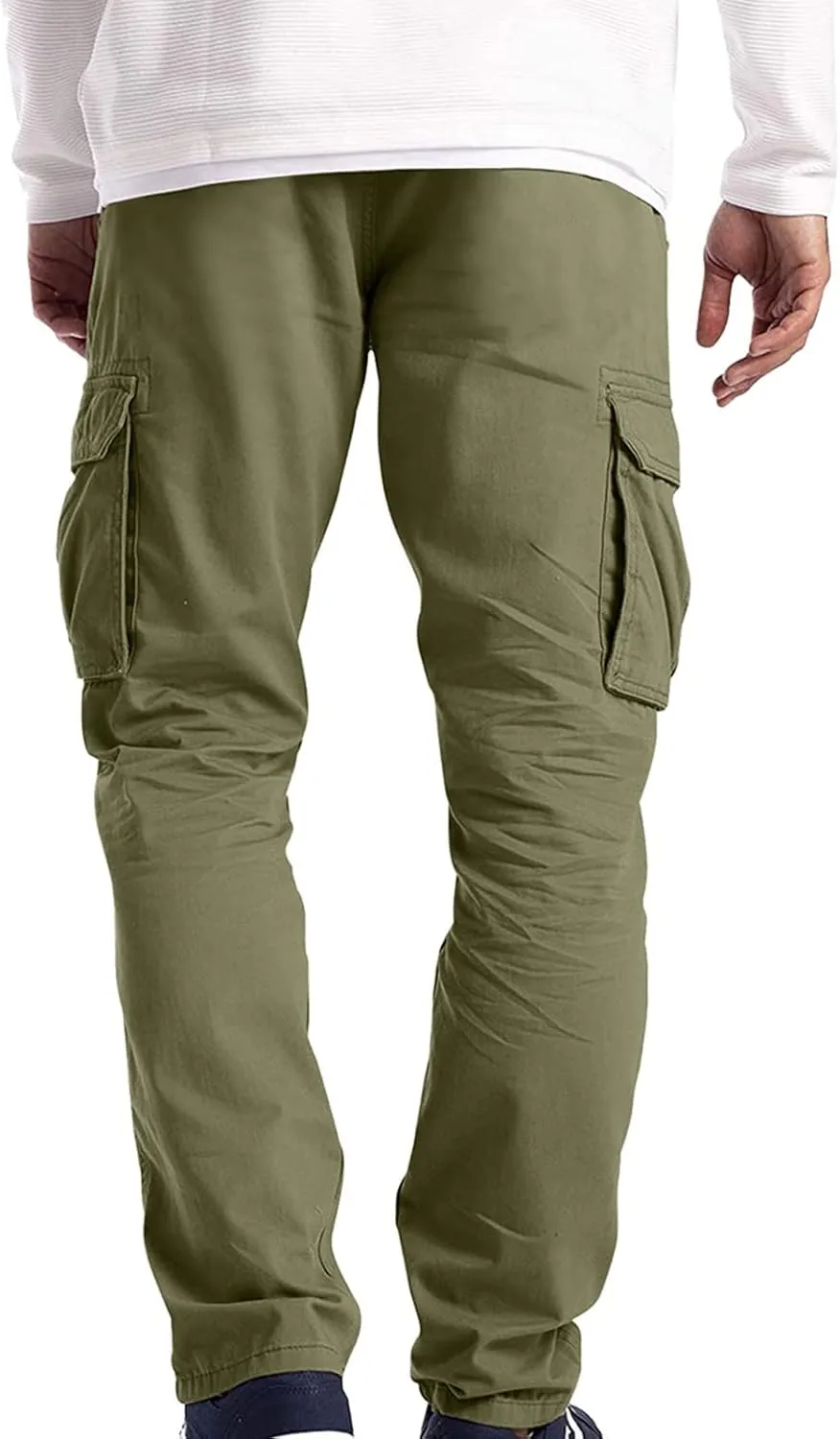 Cargo Pants for Men Tactical Jogging Pants Baggy Wide Leg Sweatpants Elastic Waist Jogger Pant with Multi Pockets