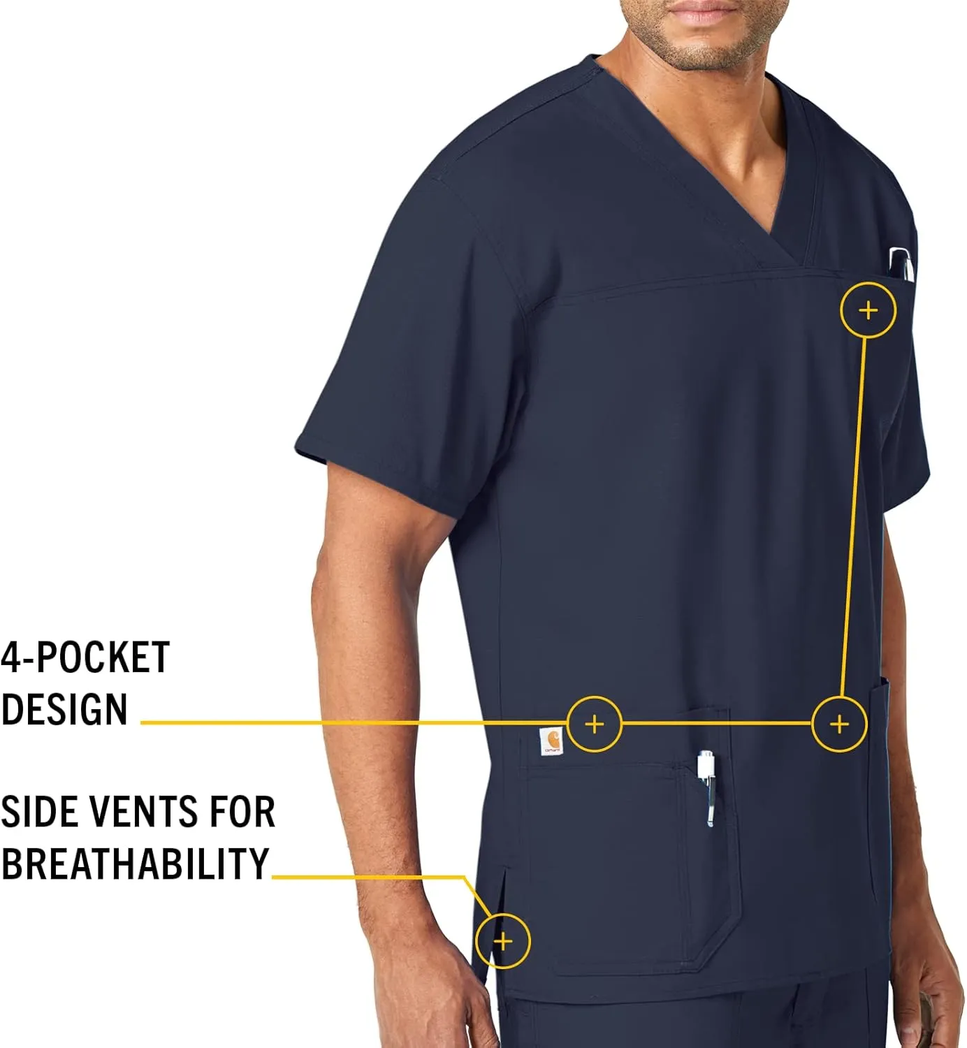 Carhartt Men's Ripstop Multi-Pocket Scrub Top