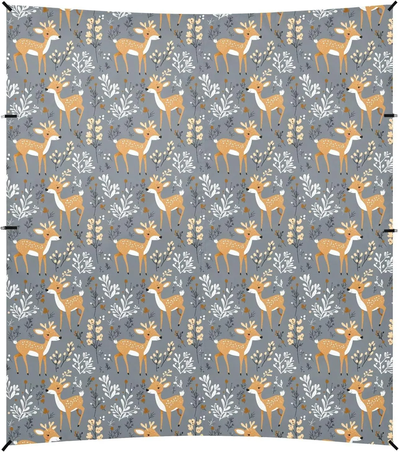 Cartoon Funny Deer Gray Beach Canopy UPF50  Water-Resistant Outdoor Sun Shade with Sturdy Poles, Sandbags and Shovel for Camping, Picnics, Backyard