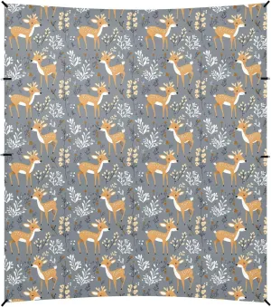 Cartoon Funny Deer Gray Beach Canopy UPF50  Water-Resistant Outdoor Sun Shade with Sturdy Poles, Sandbags and Shovel for Camping, Picnics, Backyard