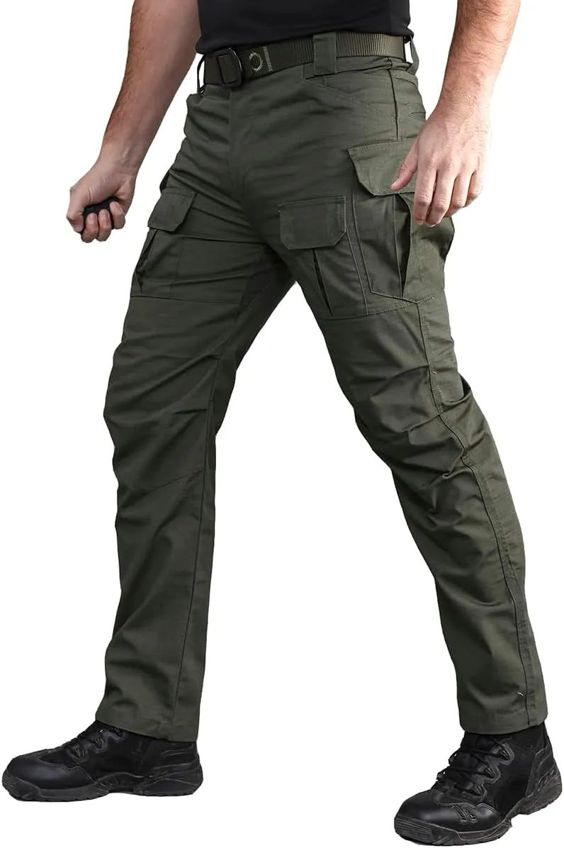 CARWORNIC Gear Men's Tactical Cargo Pants Waterpoof Lightweight Rip Stop EDC Military Combat Trousers