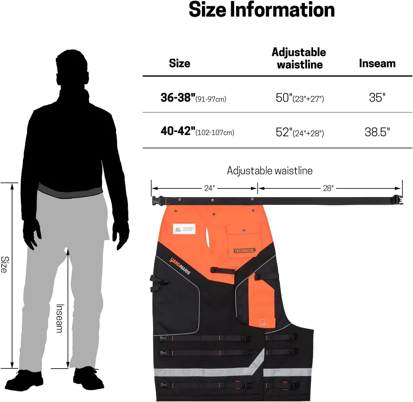Chainsaw Chaps Technical Version，Chainsaw Protective Pants Wrap, Safety Apron, Class A
