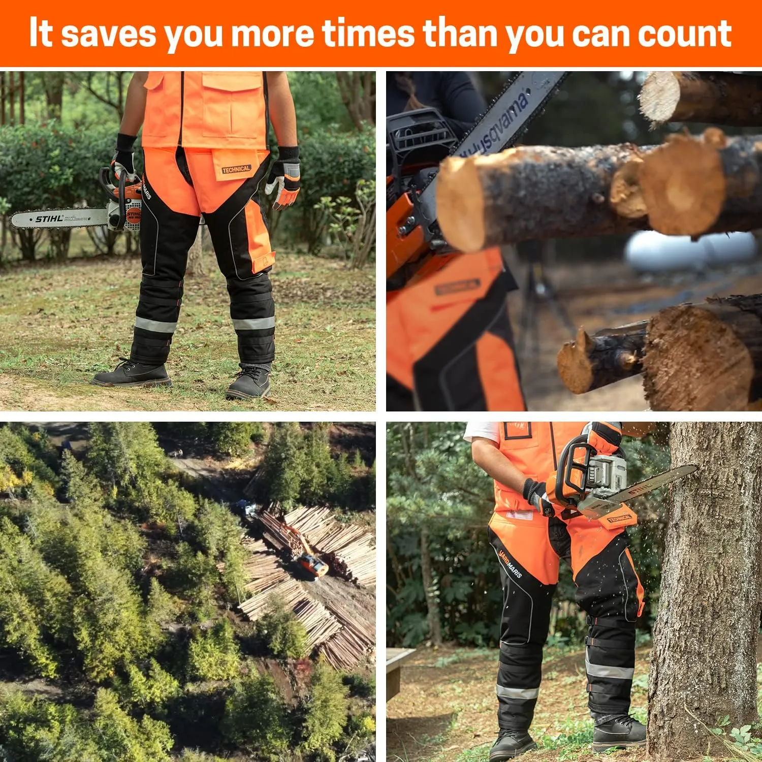 Chainsaw Chaps Technical Version，Chainsaw Protective Pants Wrap, Safety Apron, Class A