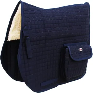 CHALLENGER Horse English Quilted Faux Fur All-Purpose Saddle Pad Pockets 72152
