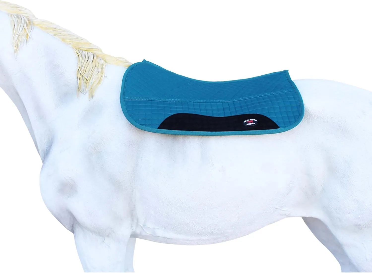 CHALLENGER Horse Western 27"x32" Quilted Barrel Contoured Fur Padded Saddle Pad Teal 39229