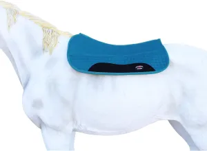 CHALLENGER Horse Western 27"x32" Quilted Barrel Contoured Fur Padded Saddle Pad Teal 39229