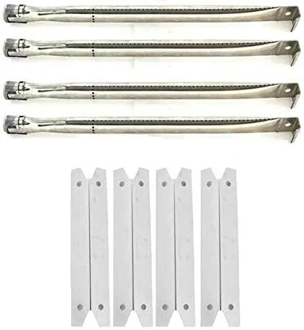 Charmglow 810-6320-V, 810-7310-F, 810-7310-S, 810-7420-F, 810-7420-S Gas Grill Replacement Repair Kit Includes 4 Stainless Burner and 4 Stainless Heat Plate