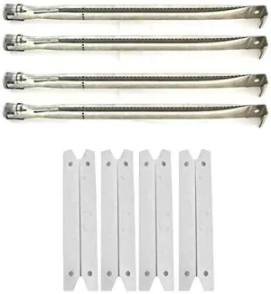 Charmglow 810-6320-V, 810-7310-F, 810-7310-S, 810-7420-F, 810-7420-S Gas Grill Replacement Repair Kit Includes 4 Stainless Burner and 4 Stainless Heat Plate