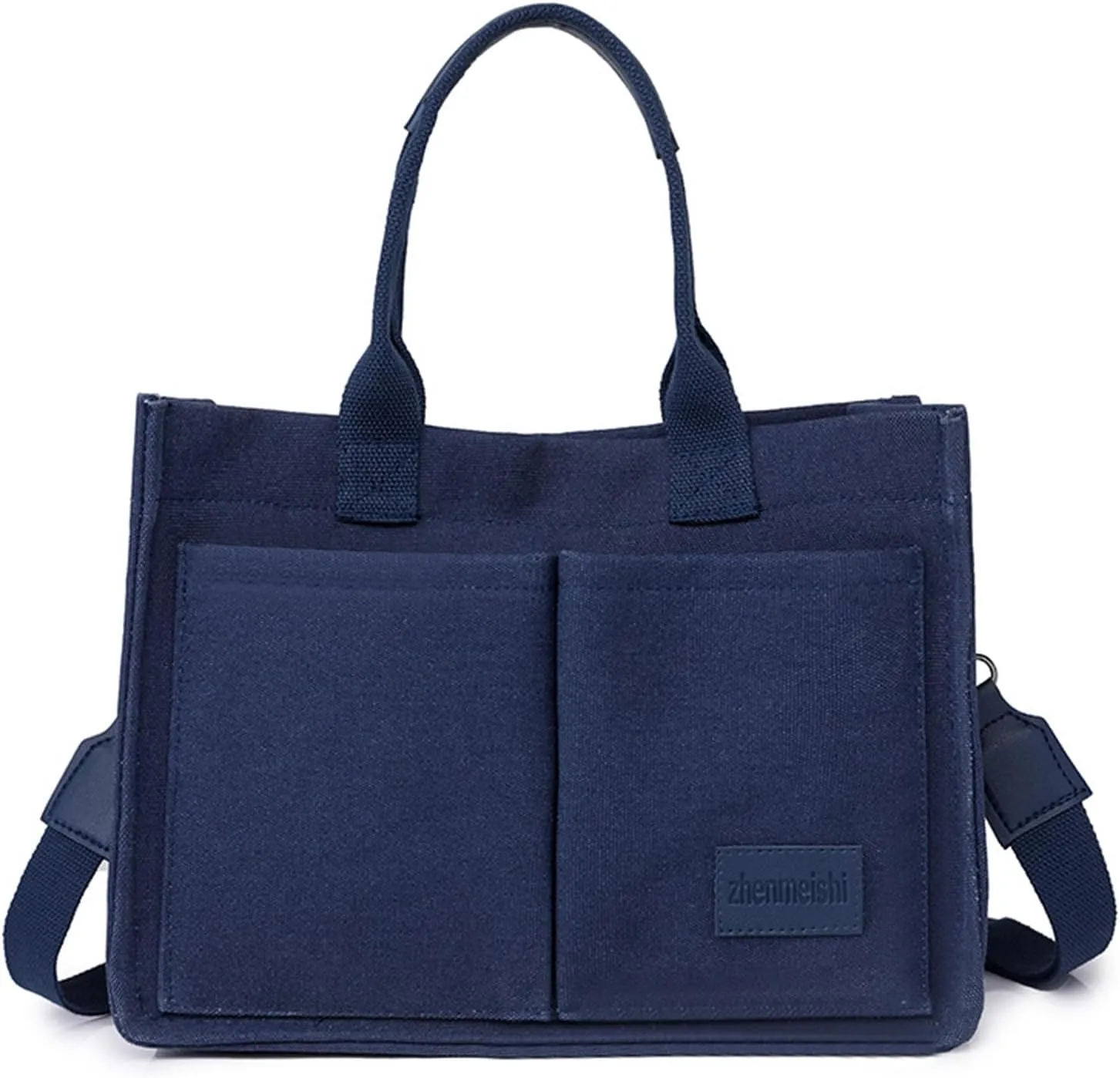 Cherry Tote Bag for Women Canvas Patched Purse Cute Shoulder Bag Multi-Pocket Satchel Handbag for work travel