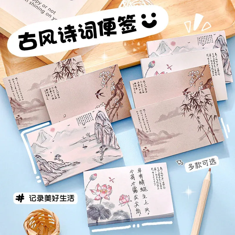 Chinese Style Memo Pad Note DIY Notepad Diary Stationery for Scrapbooking Office School Supplies