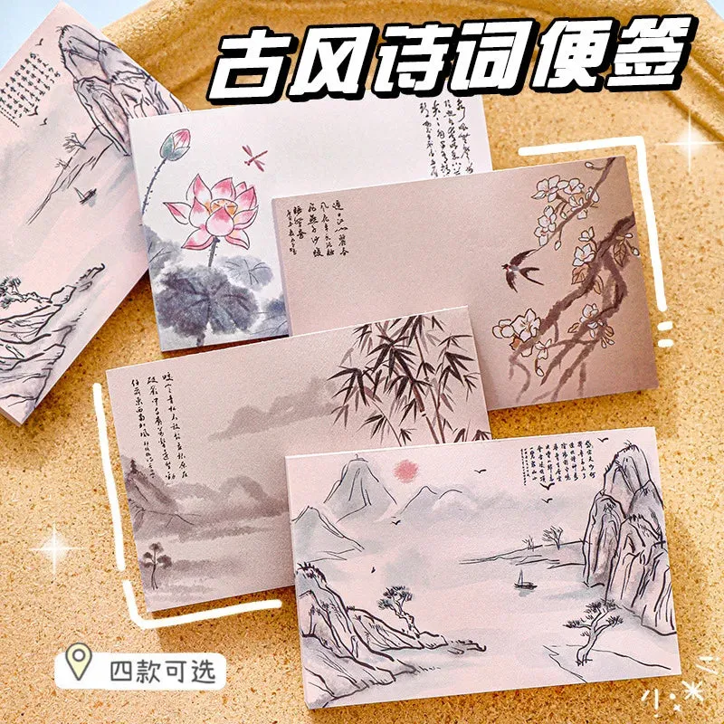 Chinese Style Memo Pad Note DIY Notepad Diary Stationery for Scrapbooking Office School Supplies
