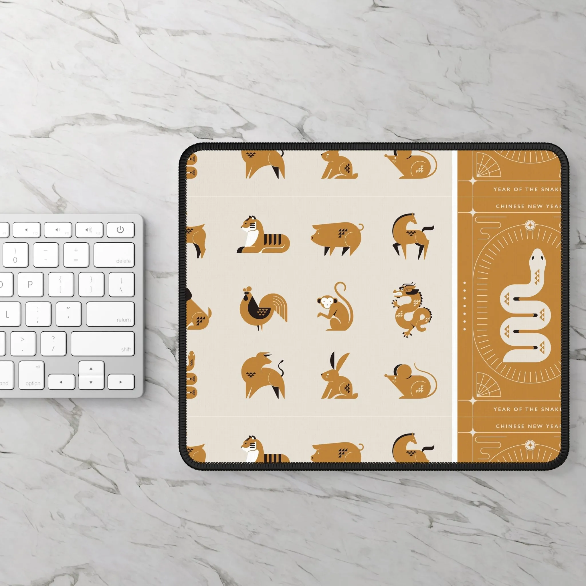 Chinese Zodiac Gaming Mouse Pad, Year of the Snake, Gaming Accessory, Unique