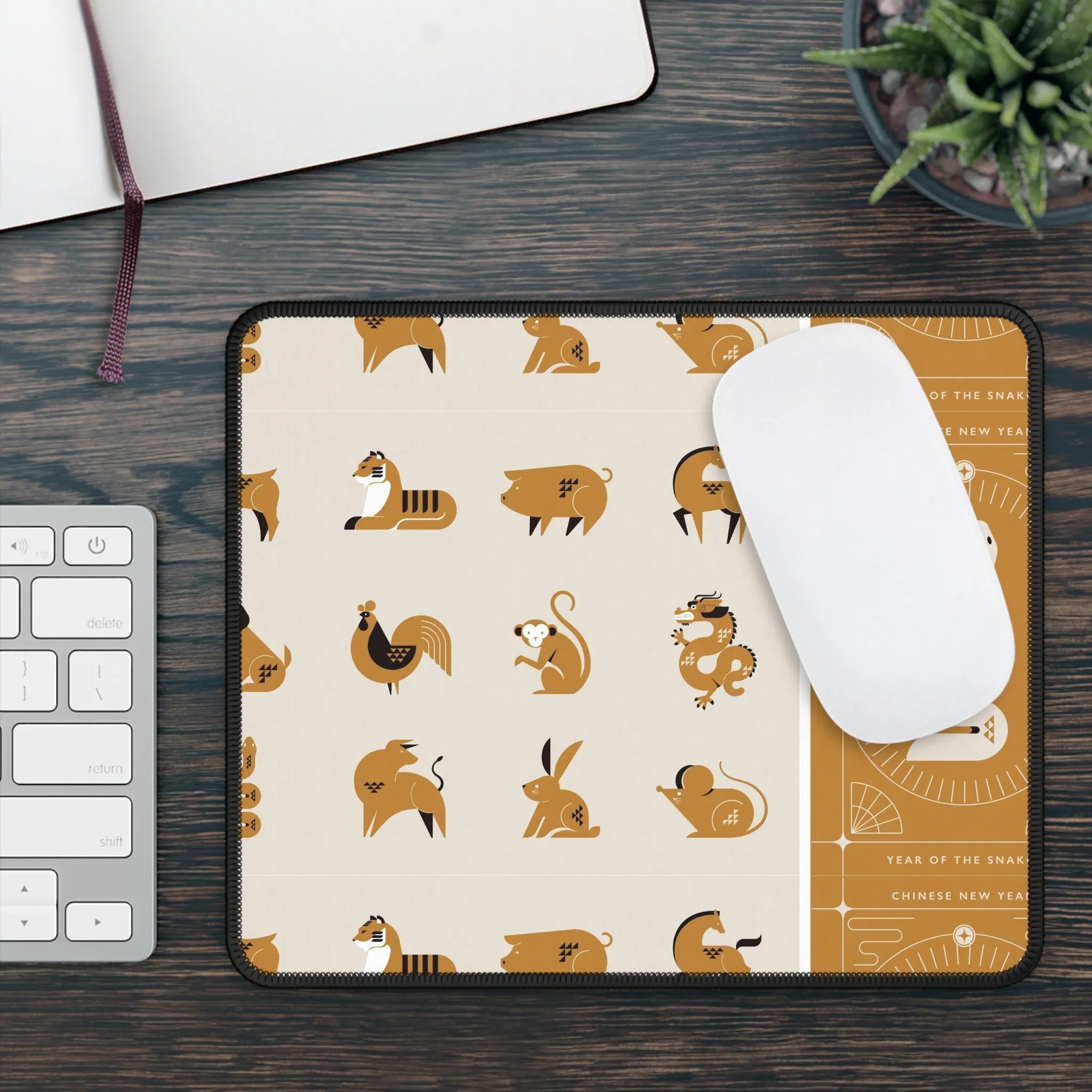 Chinese Zodiac Gaming Mouse Pad, Year of the Snake, Gaming Accessory, Unique
