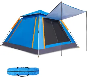cho Pop up Tent for Camping for 4 Person Tent Large Beach Tent Portable Family Camping Light Weight Tent for Backpacking Hiking Traveling with Sun Shade