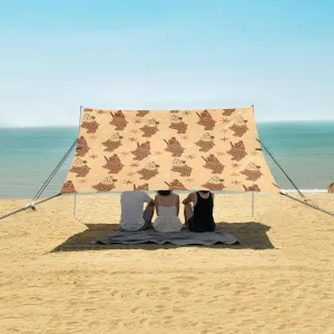 Chocolate Ice Cream Taiyaki Fish Beach Camping Tent Sun Shelter for Whole Family, Beach Shade Canopy with UPF50  UV Protection,Easy Set Up and Carry,Outdoor Shade for Trips, Fishing, Backyard F